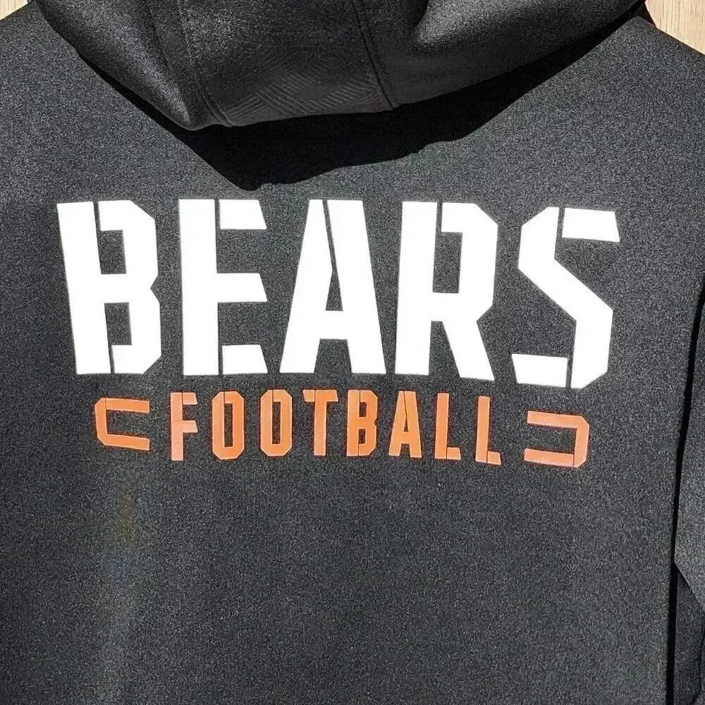 Mens Chicago Bears Size Small Zip-up Hoodie Sweatshirt Orange Black NFL - Picture 5 of 7